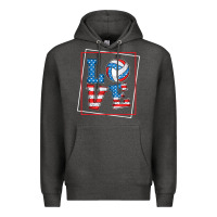 Charcoal Heather love usa flag volleyball gifts for volleyball fans teen t shirt Premium Hoodie - minhPixels