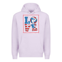 Lilac love usa flag volleyball gifts for volleyball fans teen t shirt Premium Hoodie - minhPixels