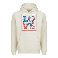 Oatmeal Heather love usa flag volleyball gifts for volleyball fans teen t shirt Premium Hoodie - minhPixels