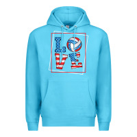 Ocean Blue love usa flag volleyball gifts for volleyball fans teen t shirt Premium Hoodie - minhPixels