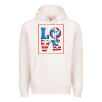 Pale Pink love usa flag volleyball gifts for volleyball fans teen t shirt Premium Hoodie - minhPixels