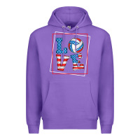 Purple love usa flag volleyball gifts for volleyball fans teen t shirt Premium Hoodie - minhPixels