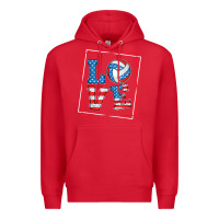 Red love usa flag volleyball gifts for volleyball fans teen t shirt Premium Hoodie - minhPixels
