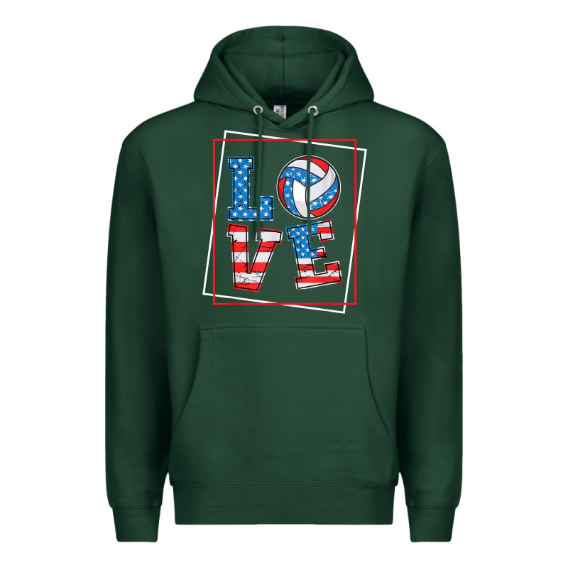Love Usa Flag Volleyball Gifts For Volleyball Fans Teen T Shirt Premium Hoodie by minhPixels | Teevron