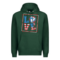 Sports Green love usa flag volleyball gifts for volleyball fans teen t shirt Premium Hoodie - minhPixels