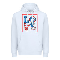 White love usa flag volleyball gifts for volleyball fans teen t shirt Premium Hoodie - minhPixels