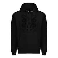 Black sak yant thai tattoo twin tiger muay magical thailand gifts t shirt Premium Hoodie - minhPixels