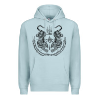 Blue Mist sak yant thai tattoo twin tiger muay magical thailand gifts t shirt Premium Hoodie - minhPixels