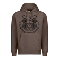 Coffee sak yant thai tattoo twin tiger muay magical thailand gifts t shirt Premium Hoodie - minhPixels