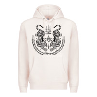 Pale Pink sak yant thai tattoo twin tiger muay magical thailand gifts t shirt Premium Hoodie - minhPixels