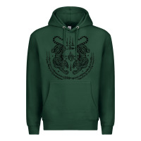 Sports Green sak yant thai tattoo twin tiger muay magical thailand gifts t shirt Premium Hoodie - minhPixels