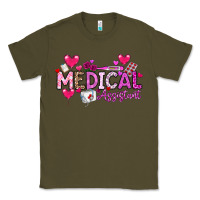 Army Green Valentine Medical Assistant Classic Tee - CowhideDigitalArt