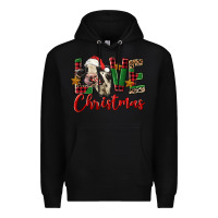 Black love christmas holstein heifer Premium Hoodie - FaDigitalArtStudio