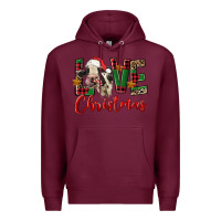 Burgundy love christmas holstein heifer Premium Hoodie - FaDigitalArtStudio