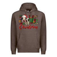 Coffee love christmas holstein heifer Premium Hoodie - FaDigitalArtStudio