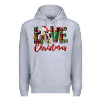 Heather Grey love christmas holstein heifer Premium Hoodie - FaDigitalArtStudio