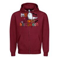 Burgundy My 1st Halloween Zipper Hoodie - CowhideDigitalArt