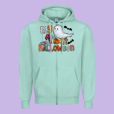 My 1st Halloween Zipper Hoodie Designed By Cowhidedigitalart