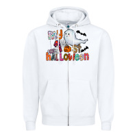 White My 1st Halloween Zipper Hoodie - CowhideDigitalArt