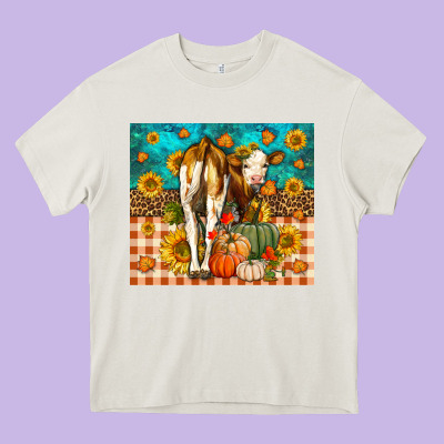 Western Fall Heifer Heavy Core Tee Designed By Lillyallendesigns