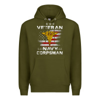 Veteran Navy Corpsman Patriotic 4th Of July Gifts Premium Hoodie | Teevron
