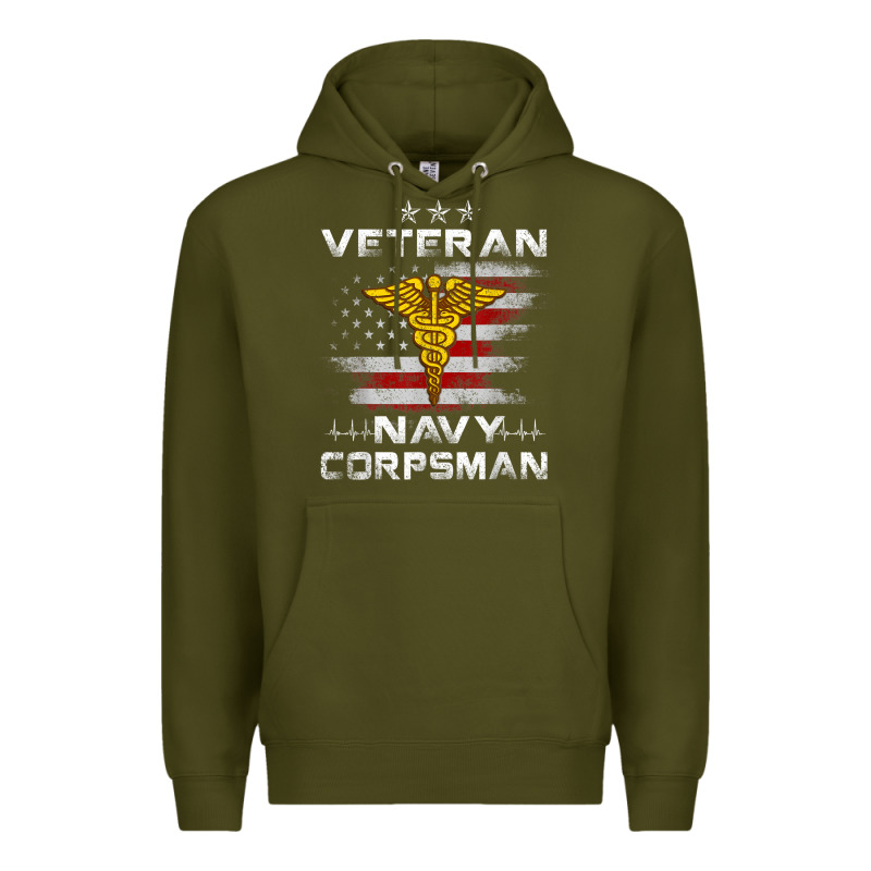 Veteran Navy Corpsman Patriotic 4th Of July Gifts Premium Hoodie by minhPixels | Teevron