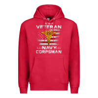 Cardinal Veteran Navy Corpsman Patriotic 4th of July Gifts Premium Hoodie - minhPixels