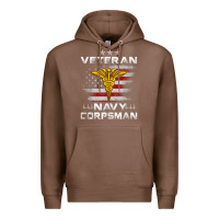 Chestnut Veteran Navy Corpsman Patriotic 4th of July Gifts Premium Hoodie - minhPixels