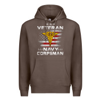 Coffee Veteran Navy Corpsman Patriotic 4th of July Gifts Premium Hoodie - minhPixels