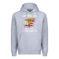 Heather Grey Veteran Navy Corpsman Patriotic 4th of July Gifts Premium Hoodie - minhPixels