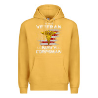 Mustard Veteran Navy Corpsman Patriotic 4th of July Gifts Premium Hoodie - minhPixels