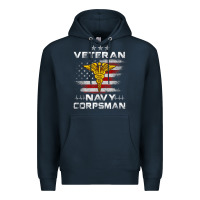 Navy Veteran Navy Corpsman Patriotic 4th of July Gifts Premium Hoodie - minhPixels