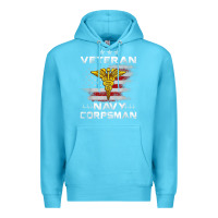 Ocean Blue Veteran Navy Corpsman Patriotic 4th of July Gifts Premium Hoodie - minhPixels