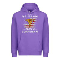 Purple Veteran Navy Corpsman Patriotic 4th of July Gifts Premium Hoodie - minhPixels