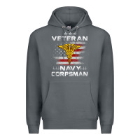 Rock Veteran Navy Corpsman Patriotic 4th of July Gifts Premium Hoodie - minhPixels