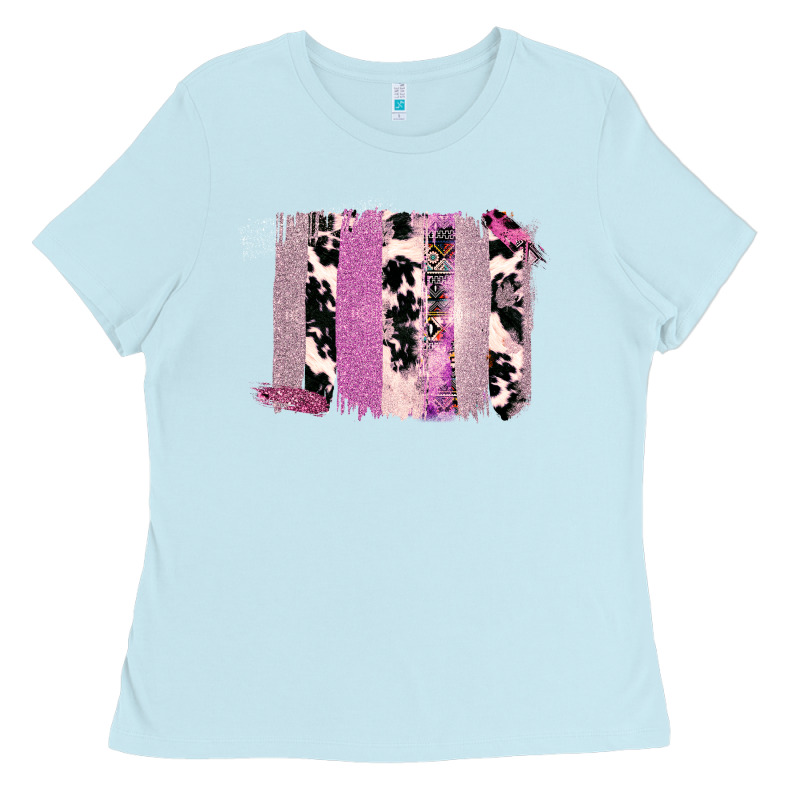 Purple Glitter Cowhide Pattern Brushstrokes Ladies Tee by Bettercallsaul | Teevron
