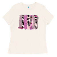 Bone Purple Glitter Cowhide Pattern Brushstrokes Ladies Tee - Bettercallsaul