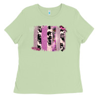 Matcha Purple Glitter Cowhide Pattern Brushstrokes Ladies Tee - Bettercallsaul