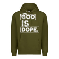 Army Green God Is Dope Gift for faithful Christians Premium Hoodie - minhPixels