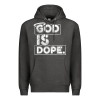 Charcoal Heather God Is Dope Gift for faithful Christians Premium Hoodie - minhPixels