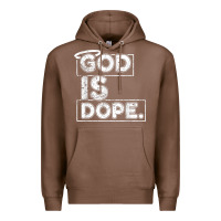 Chestnut God Is Dope Gift for faithful Christians Premium Hoodie - minhPixels