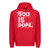 Red God Is Dope Gift for faithful Christians Premium Hoodie - minhPixels