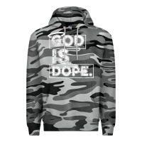 Slate Camo God Is Dope Gift for faithful Christians Premium Hoodie - minhPixels