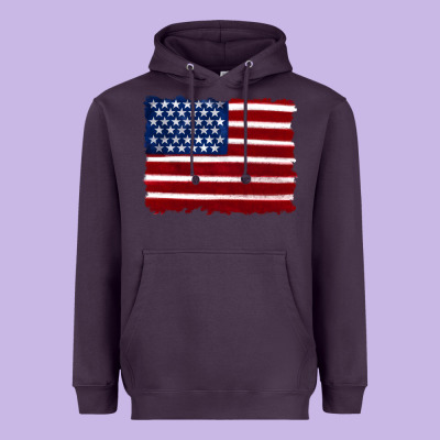 American Flag Heavyweight Hoodie Designed By Artiststas