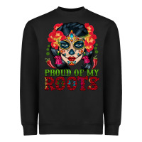 Black sugar skull woman proud of my roots Heavyweight Sweatshirt - BundleAndBundleShop