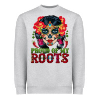 Heather Grey sugar skull woman proud of my roots Heavyweight Sweatshirt - BundleAndBundleShop