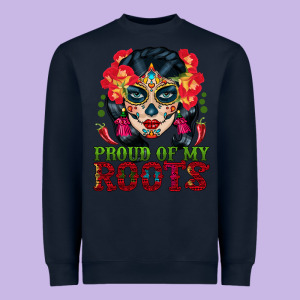 Sugar Skull Woman Proud Of My Roots Heavyweight Sweatshirt Designed By Bundleandbundleshop