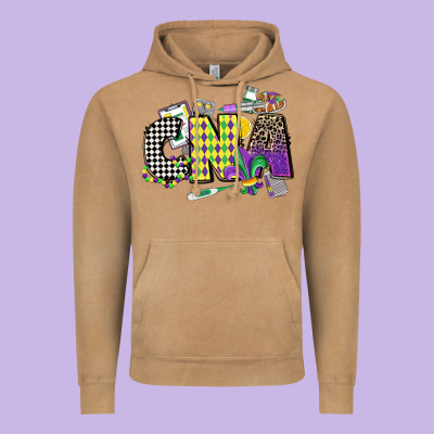Cna Mardi Gras Certified Nursing Assistant Vintage Hoodie Designed By Cowgirlartshop