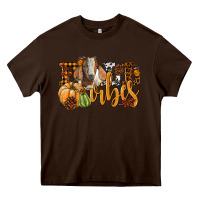 Chocolate Brown Fall Vibes Boer Goat Heavy Core Tee - LillyAllenDesigns