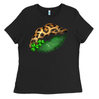 Black St. Patricks Day Leopard Lips Ladies Tee - Bettercallsaul